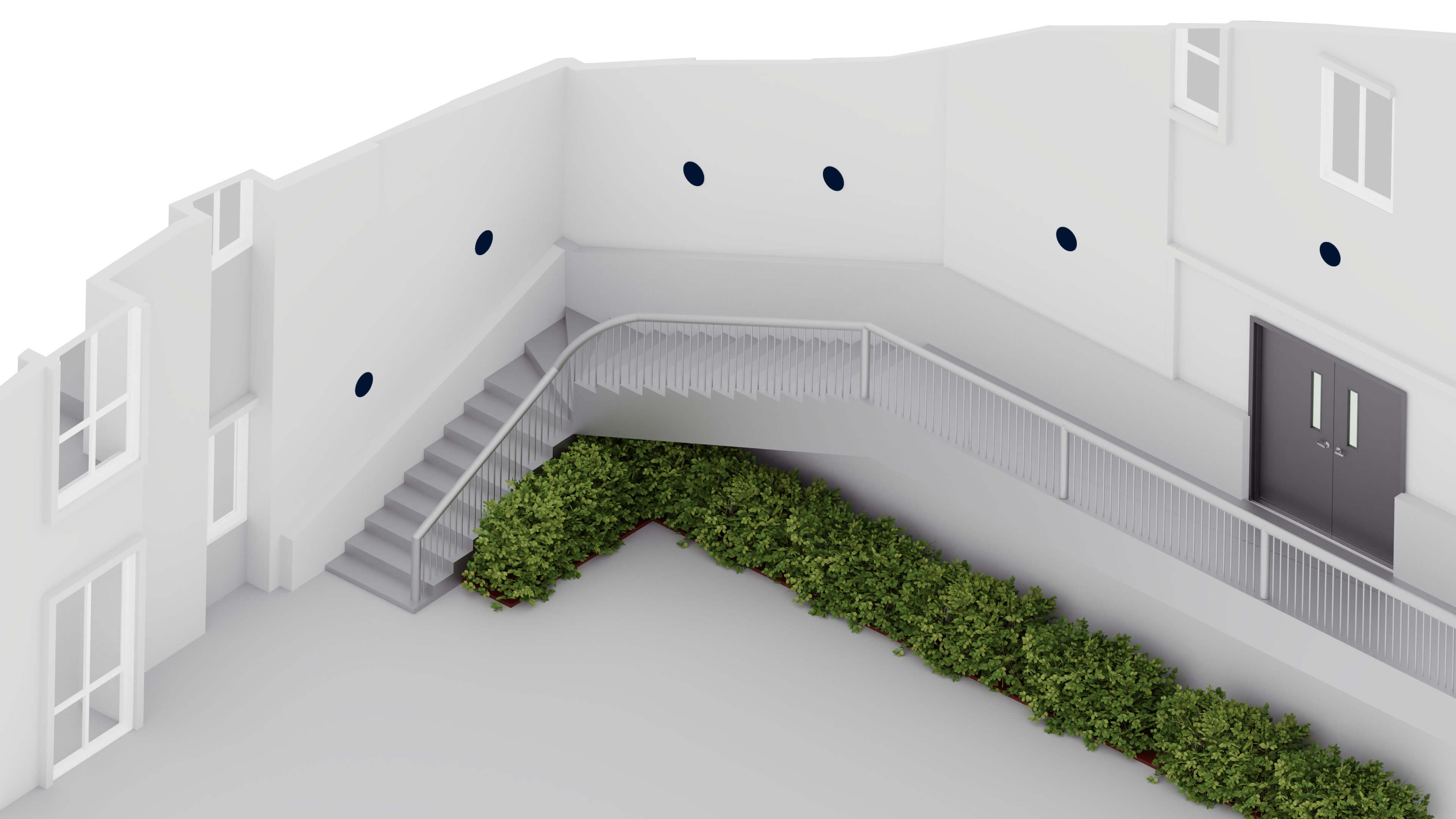 External stairwells